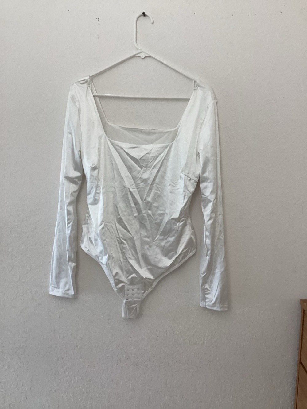White Long-Sleeve Bodysuit Top - Women